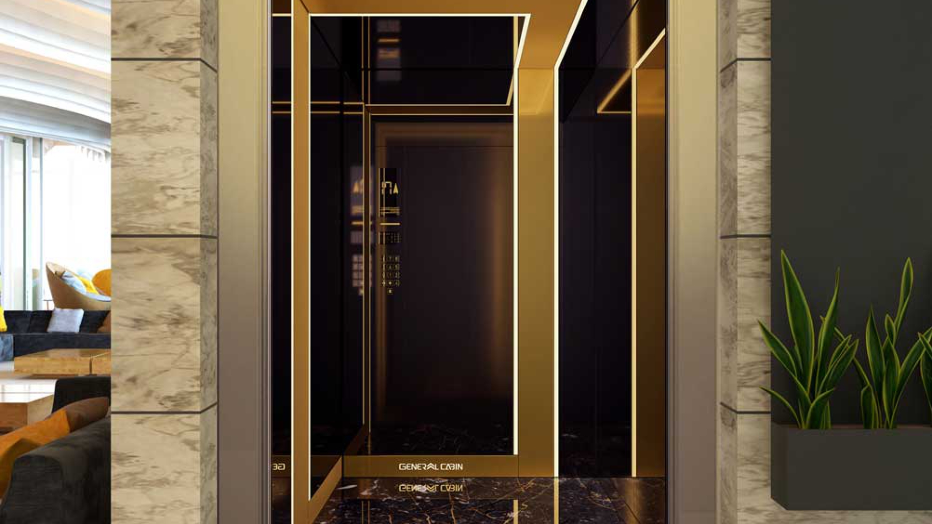 دکور کابین آسانسور مدل G31
