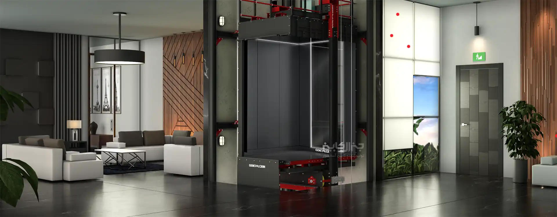 کابین یک طرف شیشه