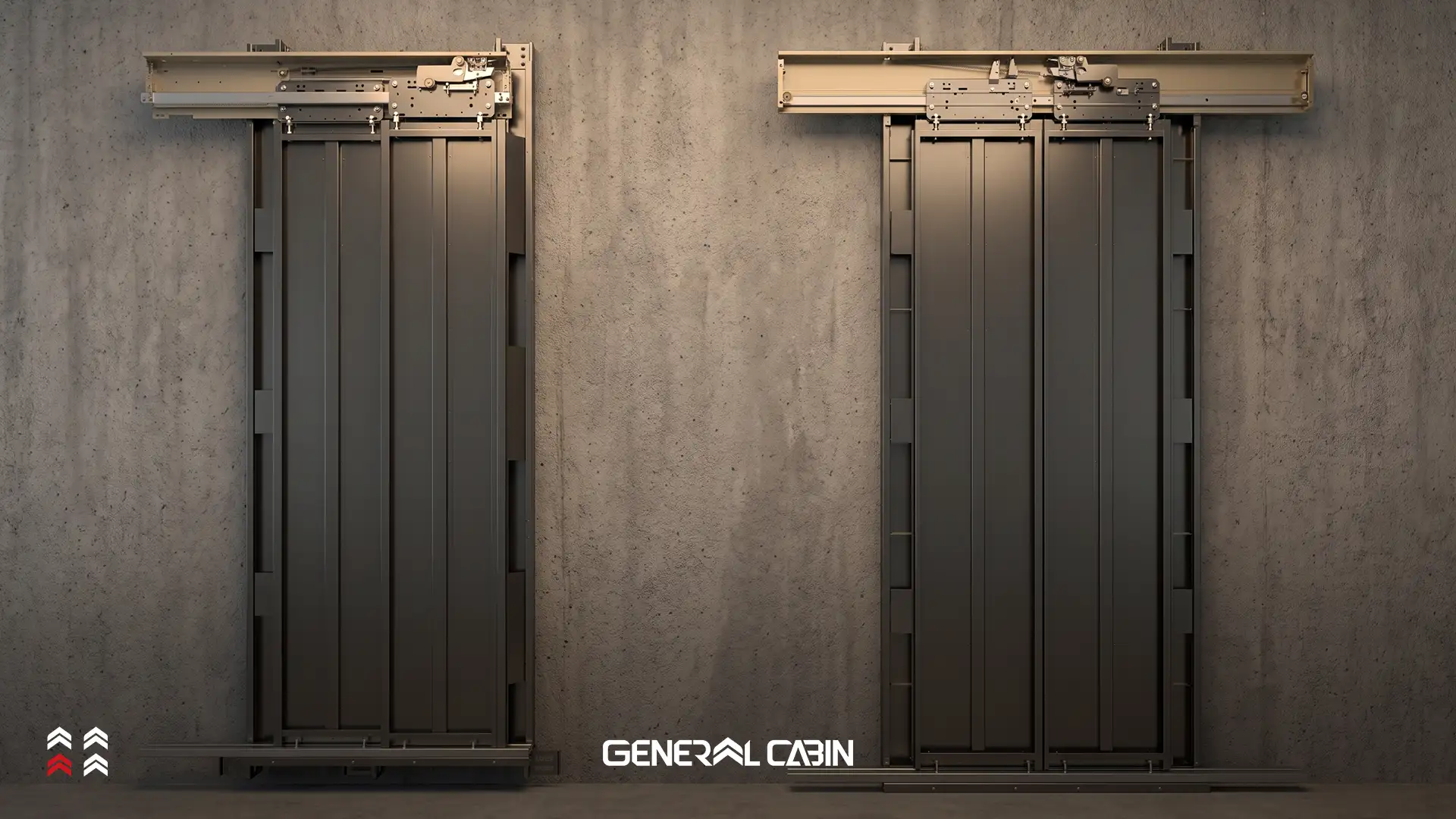 Telescopic and central elevator door models by General Cabin مقایسه درب آسانسور تلسکوپی و سانترال برای پروژه‌های آسانسوری